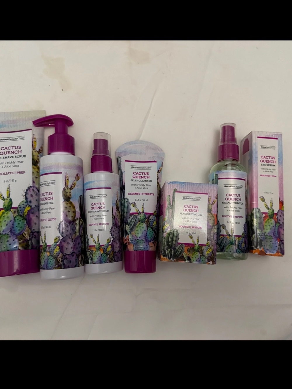 GlobalBeautyCare Cactus Quench Skincare & shave Set NWT